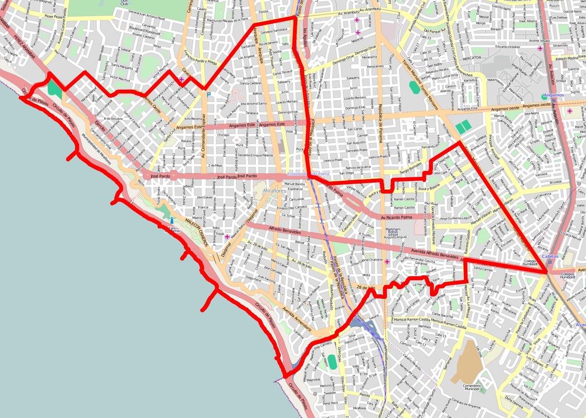 Лима miraflores газрын зураг
